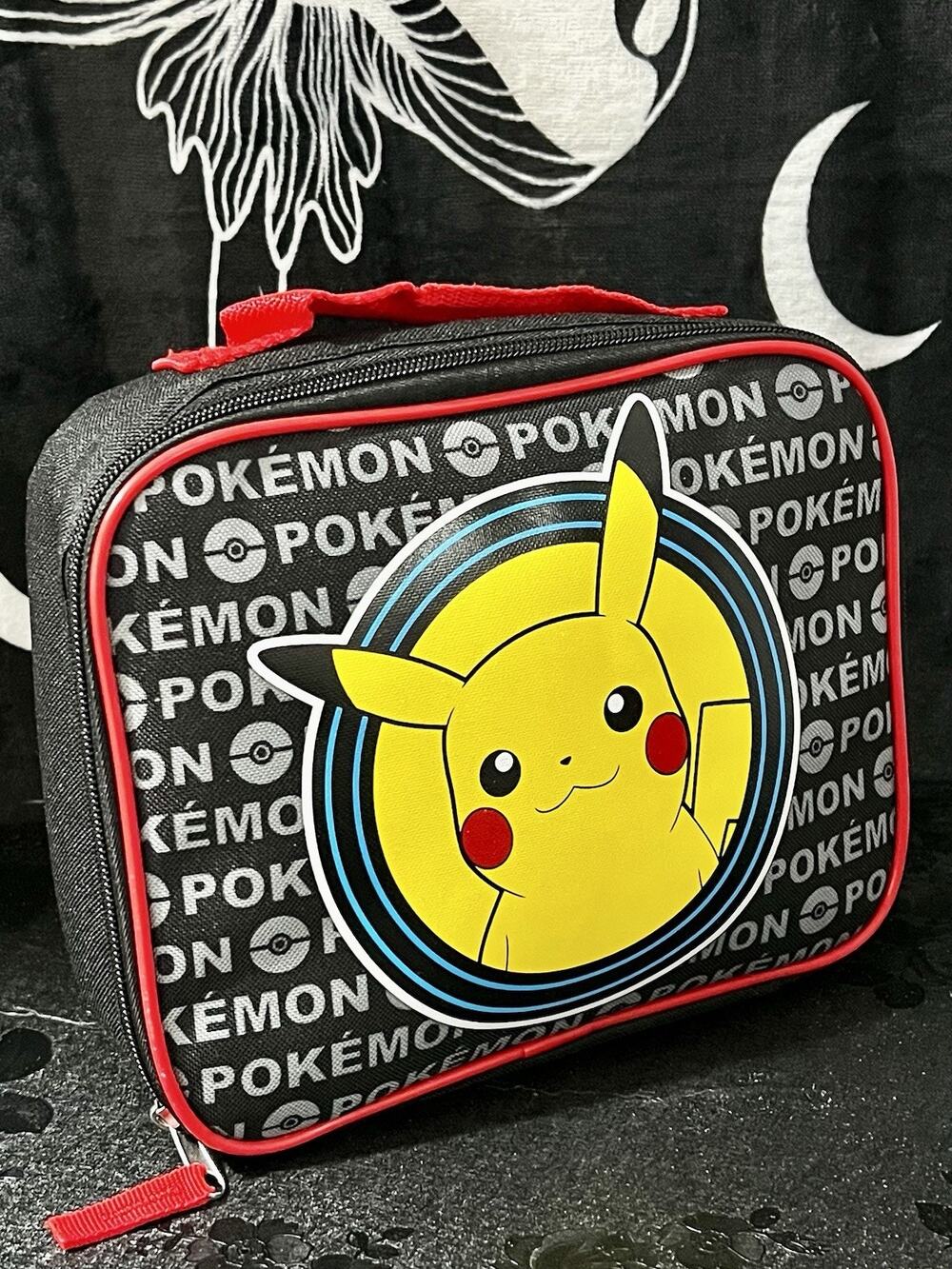 Pokemon Pikachu Insulated Lunch Bag 2023 Bioworld Black Red Yellow